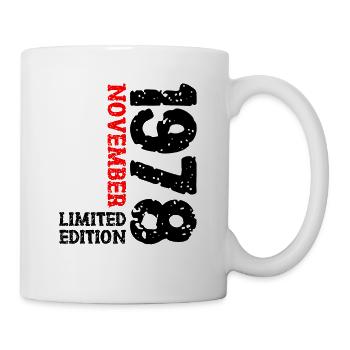 1978 November Limited Edition 45. Geburtstag Deko - Tasse - Weiß - Rechts