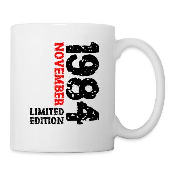 1984 November Limited Edition 39. Geburtstag Deko - Tasse - Weiß - Rechts