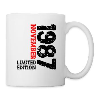 1987 November Limited Edition 36. Geburtstag Deko - Tasse - Weiß - Rechts