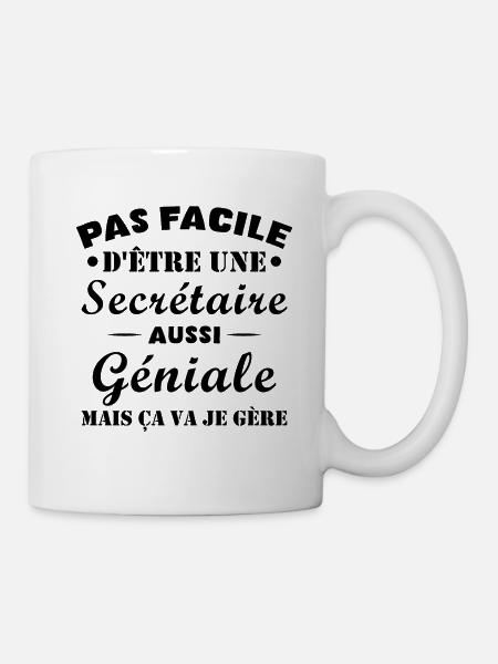 Secrétaire géniale cadeau drôle secrétaire - Mug blanc - blanc