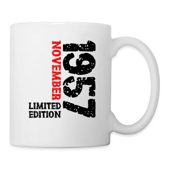 1957 November Limited Edition 66. Geburtstag Deko - Tasse - Weiß - Rechts