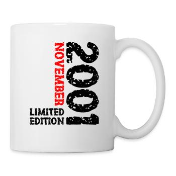 2001 November Limited Edition 22. Geburtstag Deko - Tasse - Weiß - Rechts