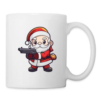 Santa Claus Gun Comic Christmas - Mug - white - Right