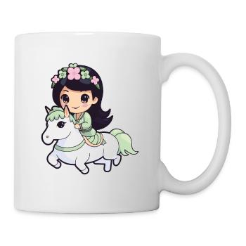 Prinzessin Pferd Comic - Tasse - Weiß - Rechts