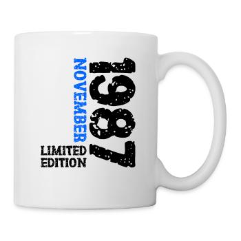 1987 November Limited Edition 36. Geburtstag Deko - Tasse - Weiß - Rechts