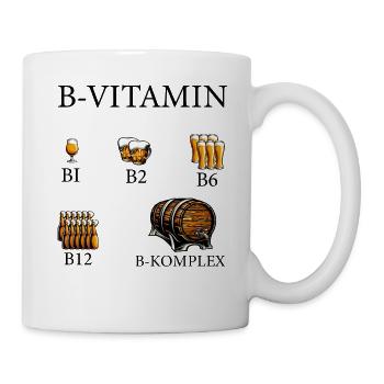 B-Vitamin Bier Alkohol - Tasse - Weiß - Rechts