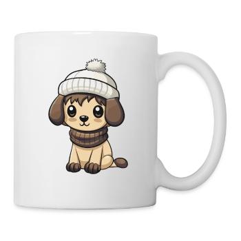 Dog Winter Animal Cute Comic - Mug - white - Right
