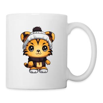 Tiger Winter Animal Cute Comic - Mug - white - Right