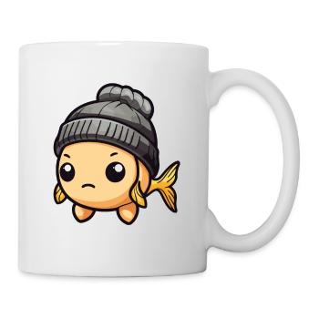 Fisch Winter Tier Niedlich Comic - Tasse - Weiß - Rechts
