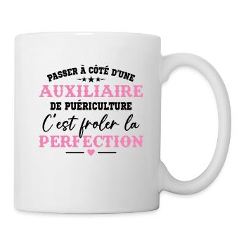 Auxiliaire de puériculture Puéricultrice Métier - Mug blanc - blanc - Droite