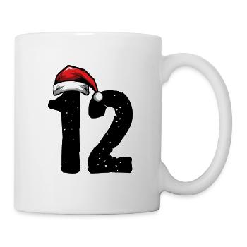 12 Zahl Weihnachten - Tasse - Weiß - Rechts