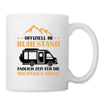 Offiziell im Ruhestand, zeit für Camping - Tasse - Weiß - Rechts