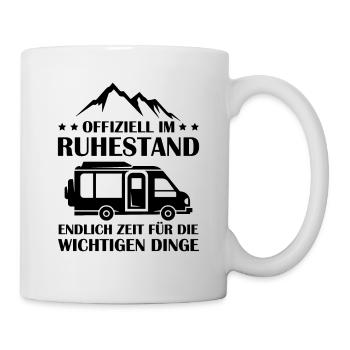 Offiziell im Ruhestand, zeit für Camping - Tasse - Weiß - Rechts