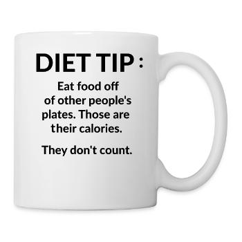 Astuce diététique : mangez de la nourriture dans l’assiette des autres - Mug blanc - blanc - Droite