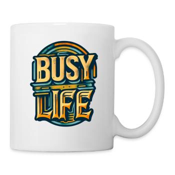 Busy Life ai generated art t shirt - Mug - white - Right