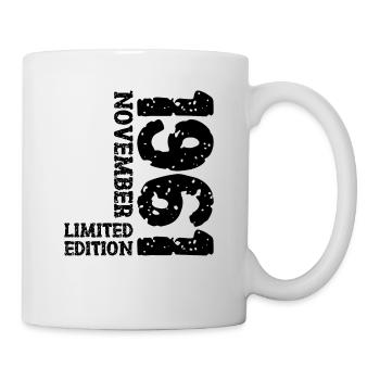 1961 November Limited Edition 62. Geburtstag Deko - Tasse - Weiß - Rechts