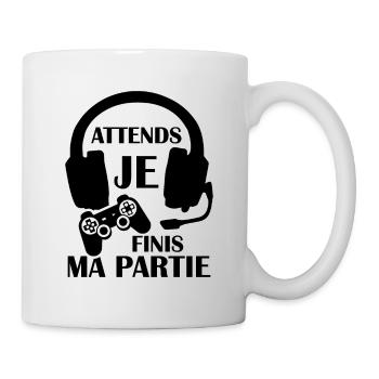 Attends Je Finis Ma Partie - Mug blanc - blanc - Droite