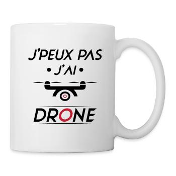 J'peux pas j'ai Drone - Mug blanc - blanc - Droite