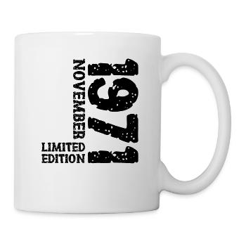1971 November Limited Edition 52. Geburtstag Deko - Tasse - Weiß - Rechts