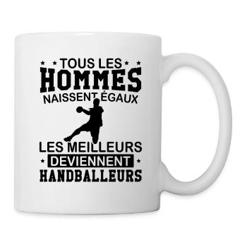 Les meilleurs deviennent handballeurs - Mug blanc - blanc - Droite