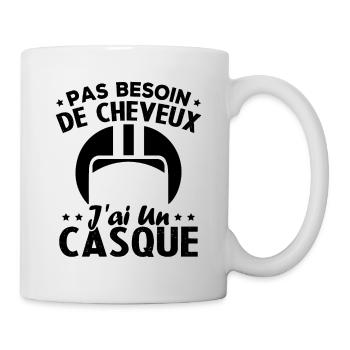 Pas Besoin De Cheveux J ai Un Casque - Mug blanc - blanc - Droite