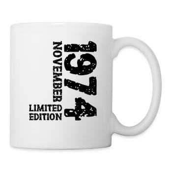 1974 November Limited Edition 49. Geburtstag Deko - Tasse - Weiß - Rechts