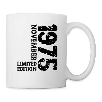 1975 November Limited Edition 48. Geburtstag Deko - Tasse - Weiß - Rechts