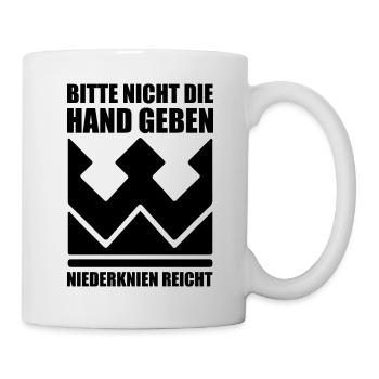 Bitte nicht die Hand geben niederknien reicht - Tasse - Weiß - Rechts