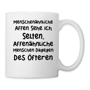 Menschenähnliche Affen Affen Mensch lustig - Tasse - Weiß - Rechts