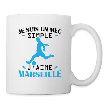 Je suis un mec simple j aime marseille - Mug blanc - blanc - Droite