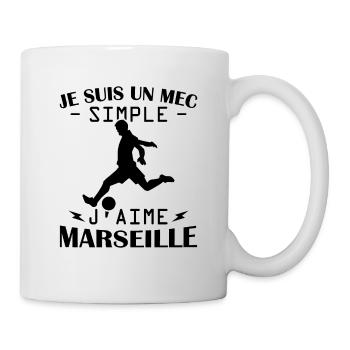 Je suis un mec simple j aime marseille - Mug blanc - blanc - Droite