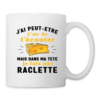 Dans ma tête raclette humour raclette homme femme - Mug blanc - blanc - Droite