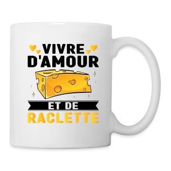 Vivre D'amour Et De Raclette Cadeau Humour Fromage - Mug blanc - blanc - Droite