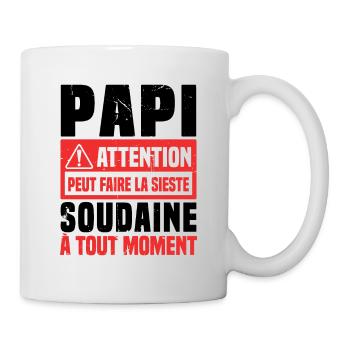 Papi attention Peut Faire La Sieste Soudaine - Mug blanc - blanc - Droite
