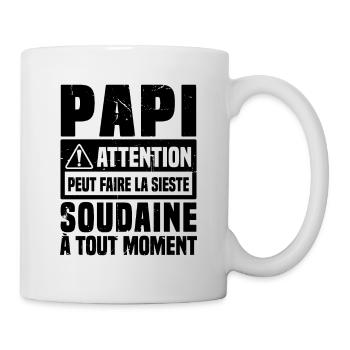 Papi attention Peut Faire La Sieste Soudaine - Mug blanc - blanc - Droite