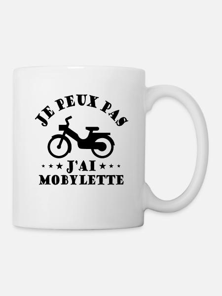 Je peux pas j ai mobylette Cadeau - Mug blanc - blanc