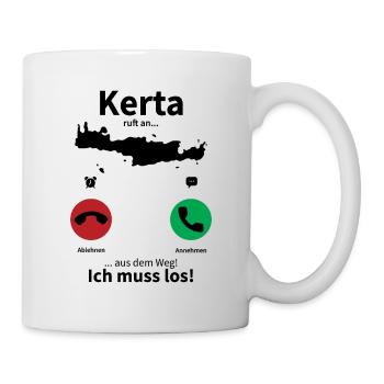 Griechenland Kreta ruft an lustiges Geschenk - Tasse - Weiß - Rechts