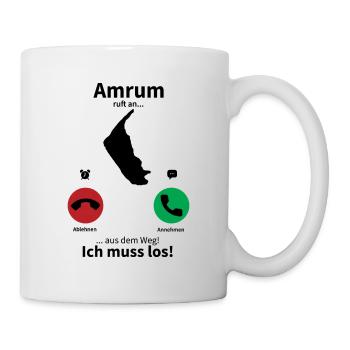 Amrum ruft an... - Tasse - Weiß - Rechts