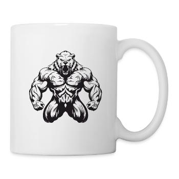 Ours Grizzly Musculation Muscles - Mug blanc - blanc - Droite