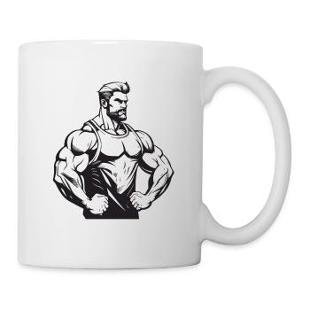 Homme Muscles Musculation - Mug blanc - blanc - Droite