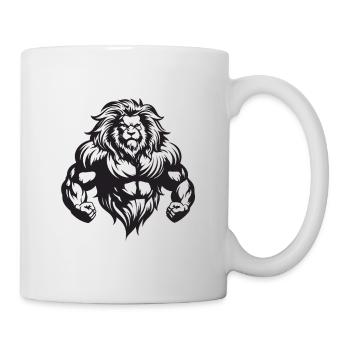 Löwe Muskeln Gym Bodybuilding - Tasse - Weiß - Rechts