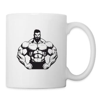 Man Muscles Gym Bodybuilding - Mug - white - Right