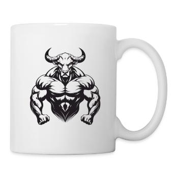 Bulle Stier Gym Muskeln Bodybuilding - Tasse - Weiß - Rechts