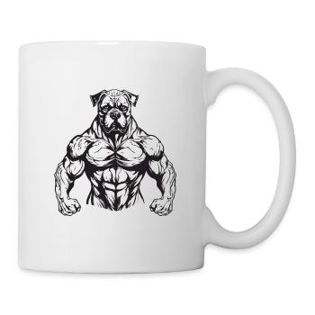 Dog Muscles Gym Bodybuilding - Mug - white - Right