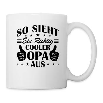 So sieht ein richtig cooler opa aus - Tasse - Weiß - Rechts