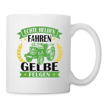 Echte helden fahren gelbe felgen - Tasse - Weiß - Rechts