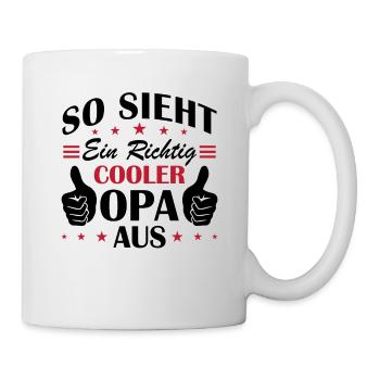So sieht ein richtig cooler opa aus - Tasse - Weiß - Rechts