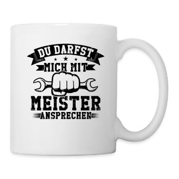 Meisterprüfung tischler meister geschenk - Tasse - Weiß - Rechts