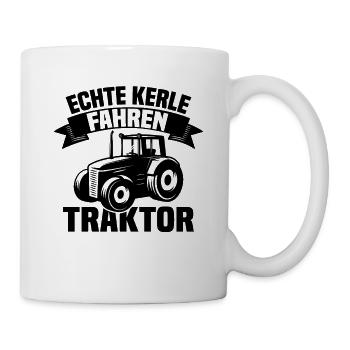Echte Kerle fahren Traktor - Tasse - Weiß - Rechts