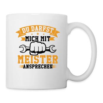 Meisterprüfung tischler meister geschenk - Tasse - Weiß - Rechts